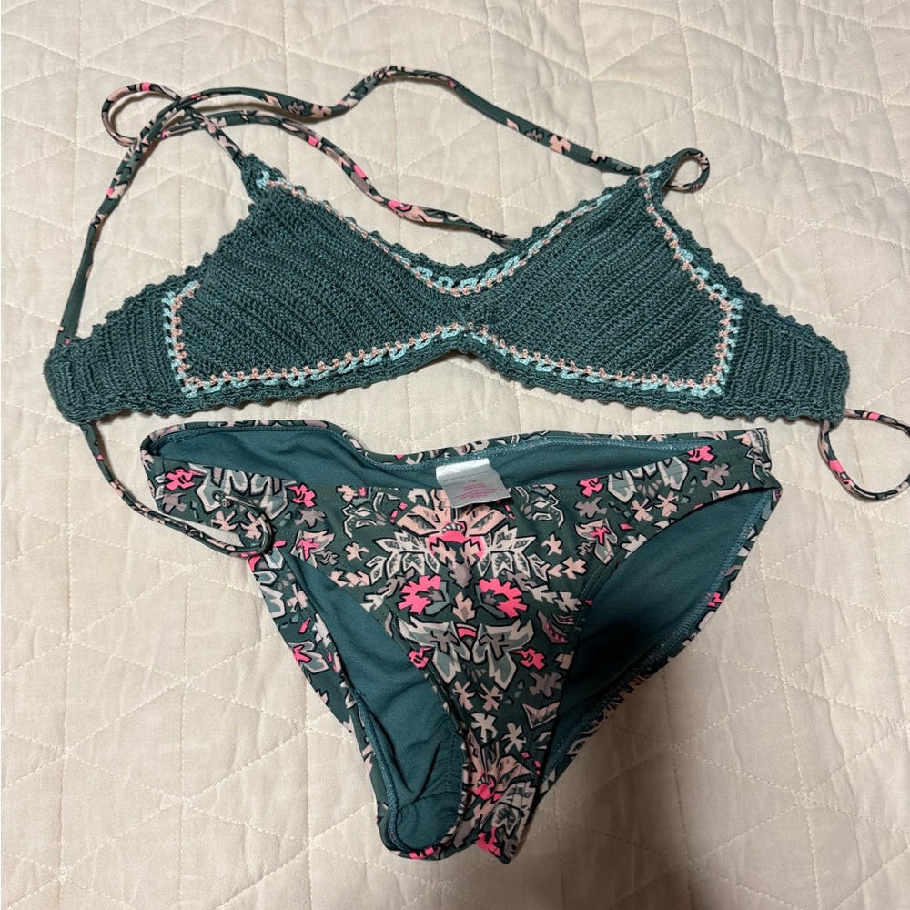 Green Crochet Bikini Set - xs